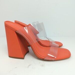 Schutz Victorie Orange High Block Sandal, Women's 8